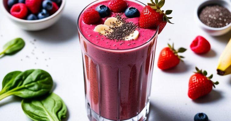 Smoothie de Proteína y Frutos Rojos