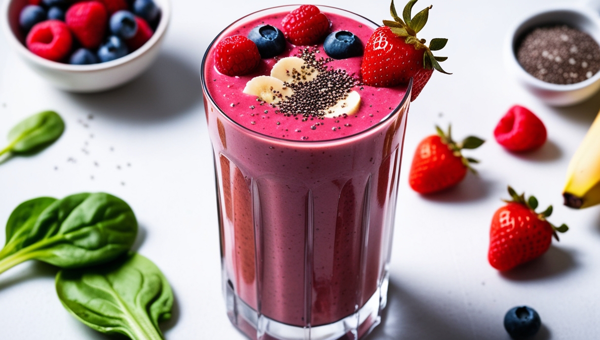 Smoothie de Proteína y Frutos Rojos