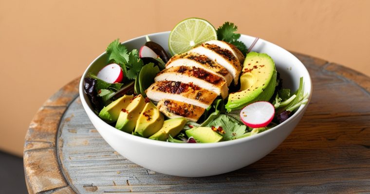 Ensalada de Pollo y Aguacate Baja en Carbohidratos