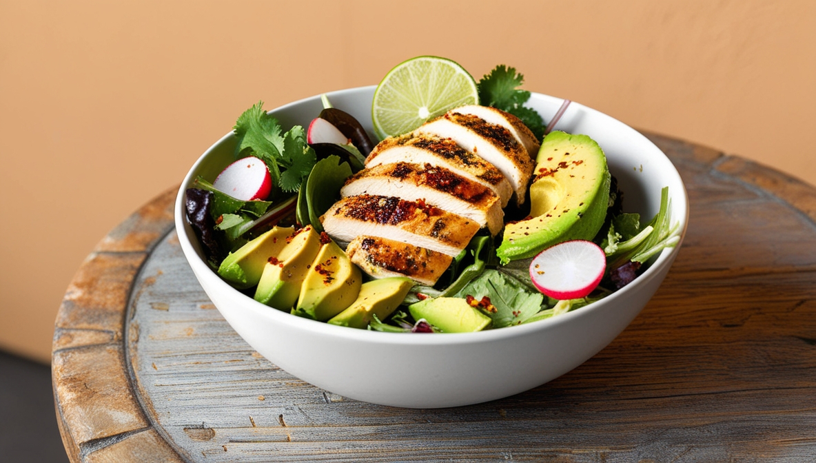 Ensalada de Pollo y Aguacate Baja en Carbohidratos