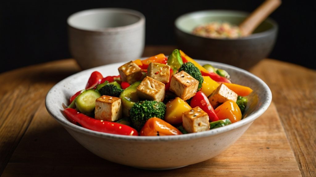 salteado de verduras y tofu