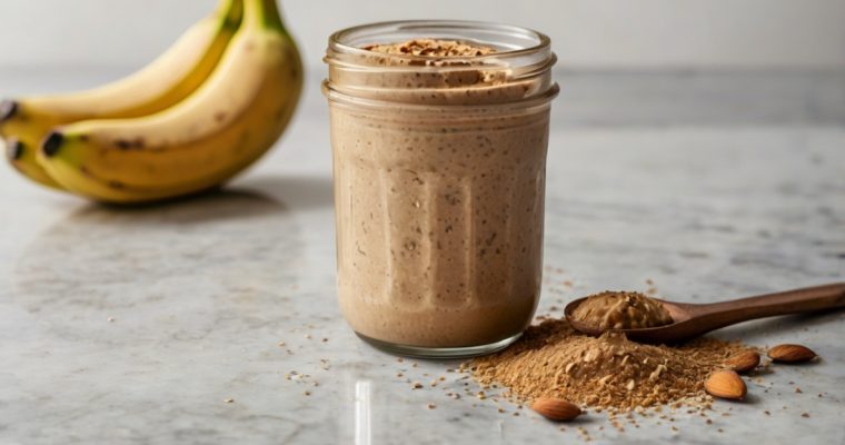 Batido Post-Entrenamiento de Plátano y Mantequilla de Almendra
