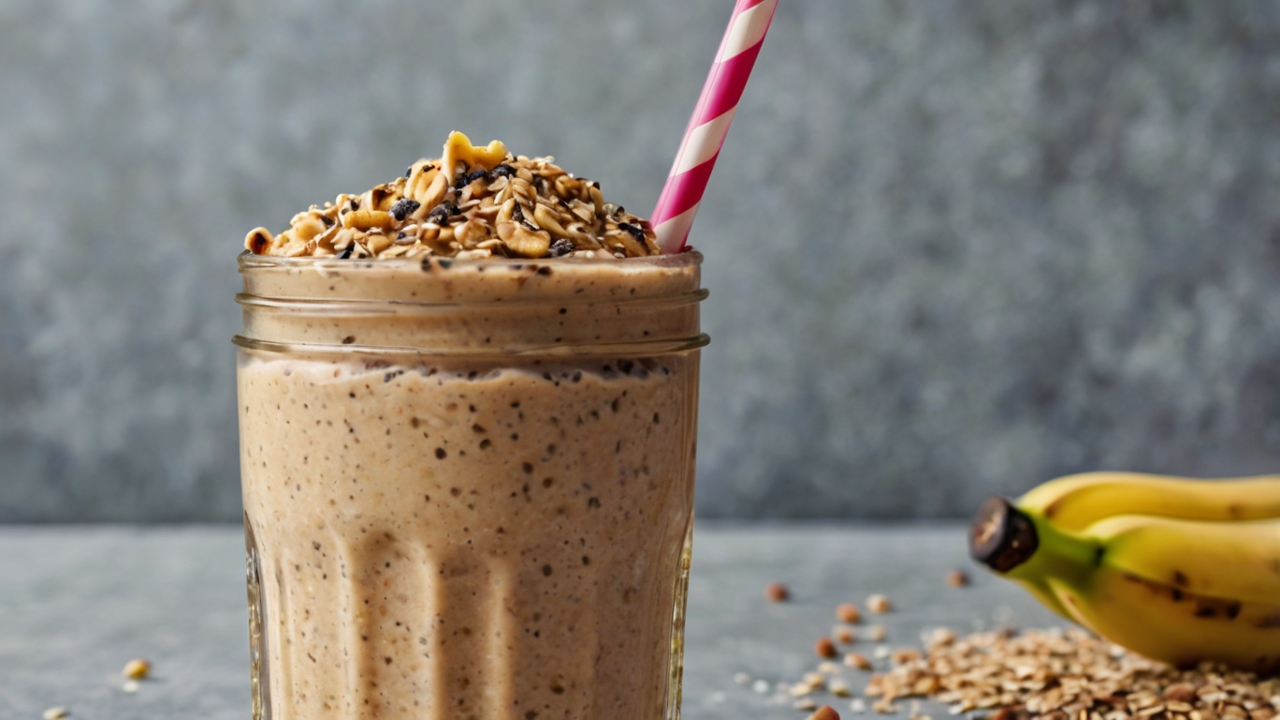 Smoothie Post-Entreno de Plátano, Avena y Proteína