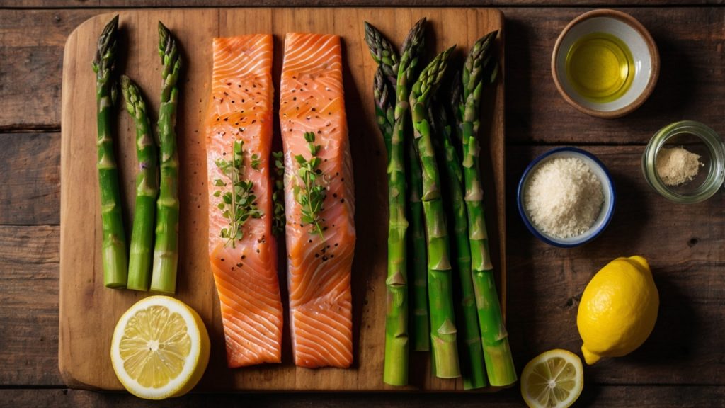 Salmón al Horno con Espárragos y Limón