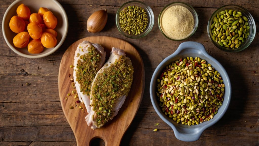 Pollo al Horno con Costra de Pistachos