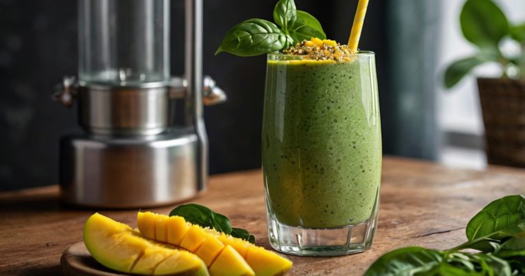 Smoothie Proteico de Mango y Espinacas