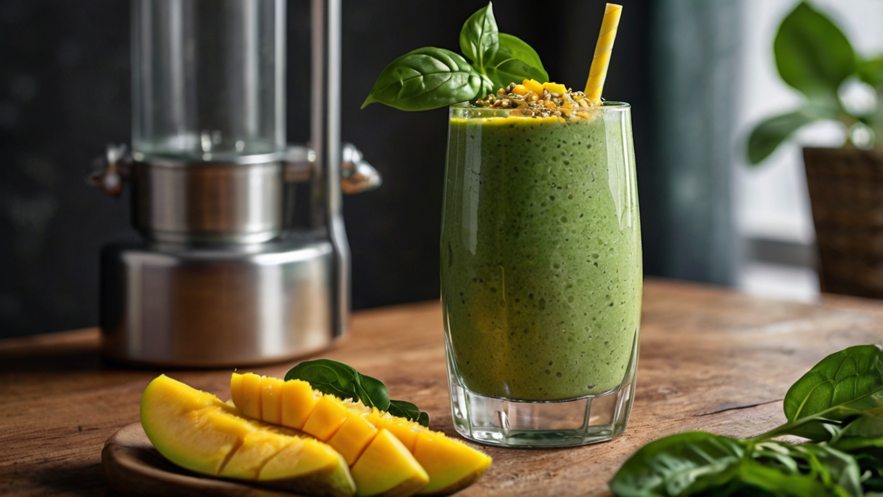 Smoothie Proteico de Mango y Espinacas