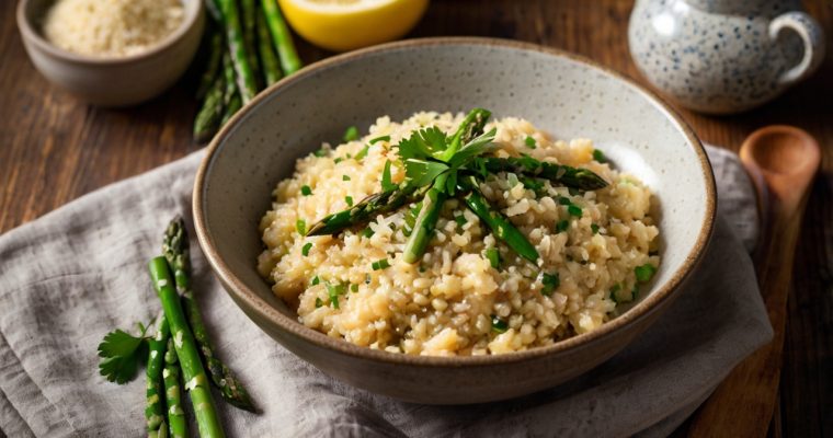 Risotto de Quinoa y Espárragos con Levadura Nutricional