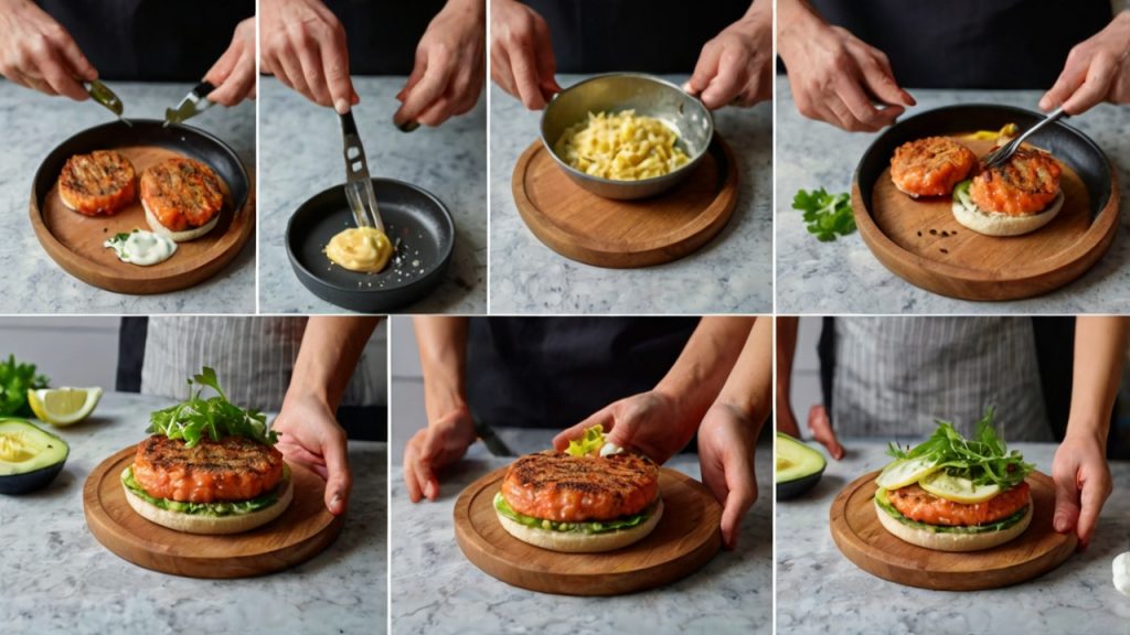 Hamburguesa de Salmón con Pan de Avena
