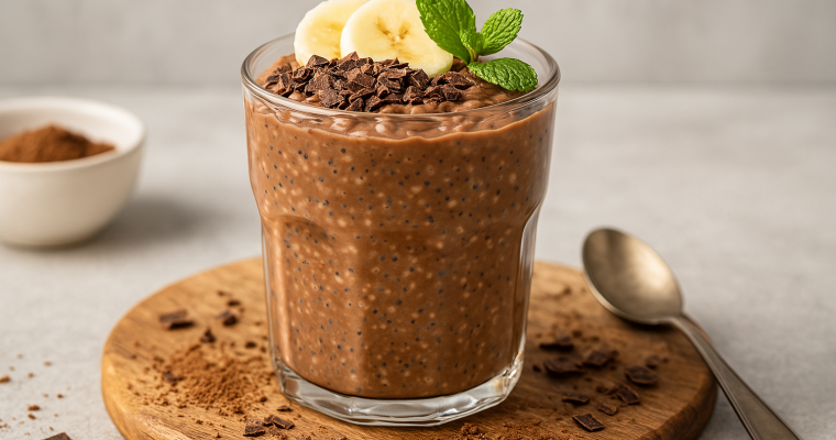 Overnight Oats de Avena y Chía con Cacao