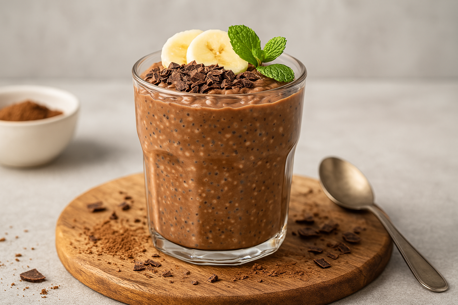 Overnight Oats de Avena y Chía con Cacao