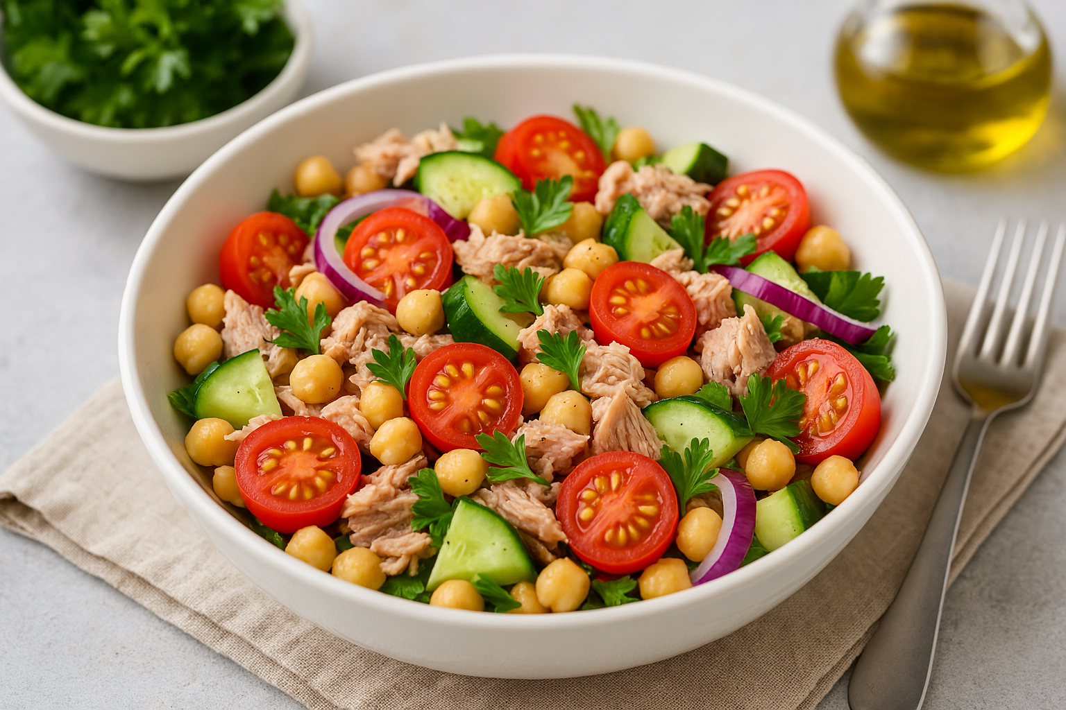 Ensalada de Garbanzos y Atún